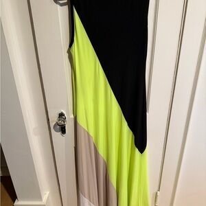 Calvin Klein Asymmetrical Dress - Black, Yellow, Beige